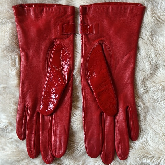 Kate Spade Red Patent Leather Gloves - Picture 3 of 7